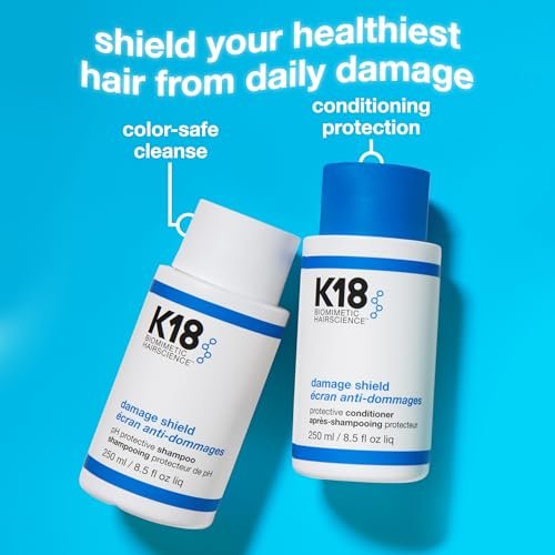 K18 Damage Shield Wash Care Set | Full-Size Color-Safe Shampoo & Conditioner | Reduces Frizz, Tangles & Protects Hair Health Avelisse