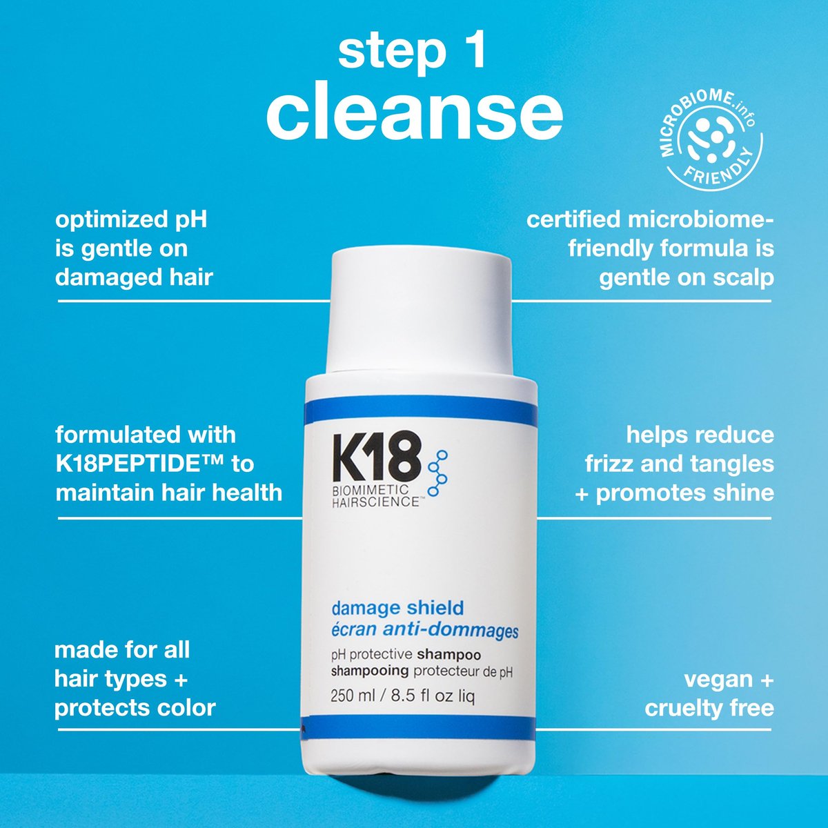 K18 Damage Shield Wash Care Set | Full-Size Color-Safe Shampoo & Conditioner | Reduces Frizz, Tangles & Protects Hair Health Avelisse