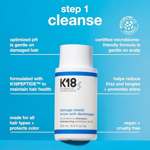 K18 Damage Shield Wash Care Set | Full-Size Color-Safe Shampoo & Conditioner | Reduces Frizz, Tangles & Protects Hair Health Avelisse