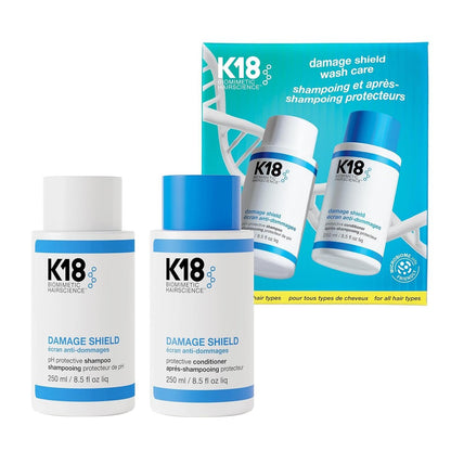 K18 Damage Shield Wash Care Set | Full-Size Color-Safe Shampoo & Conditioner | Reduces Frizz, Tangles & Protects Hair Health Avelisse