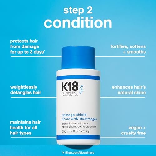 K18 Damage Shield Wash Care Set | Full-Size Color-Safe Shampoo & Conditioner | Reduces Frizz, Tangles & Protects Hair Health Avelisse