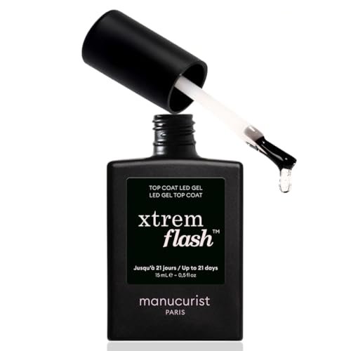 Manucurist New Top Coat Gel Nail Polish Xtrem Flash – Long Lasting Gel Top Coat, Quick Shine, Vegan, Made in France (0.5 Fl Oz) Avelisse