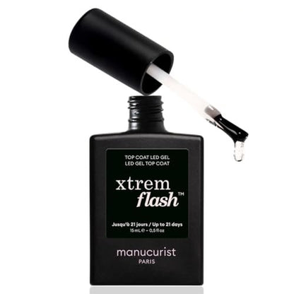 Manucurist New Top Coat Gel Nail Polish Xtrem Flash – Long Lasting Gel Top Coat, Quick Shine, Vegan, Made in France (0.5 Fl Oz) Avelisse