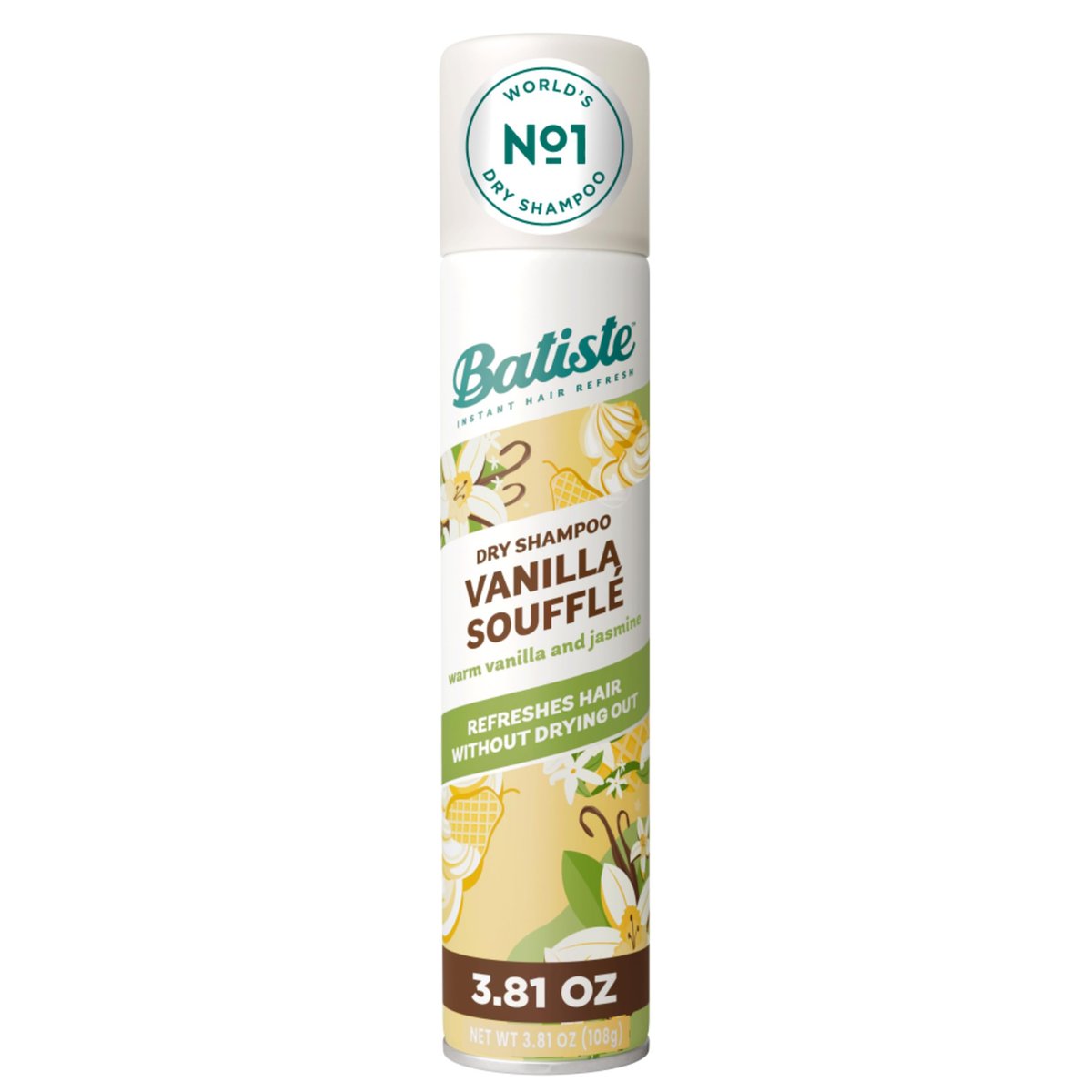 Batiste Dry Shampoo, Vanilla Souffle, 3.81 oz - Instantly Refresh Hair & Absorb Oil Between Washes - görsel 1