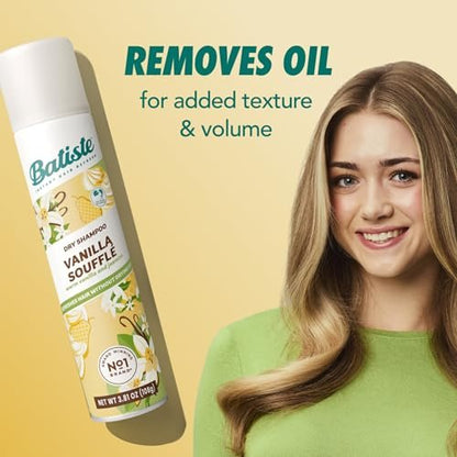 Batiste Dry Shampoo, Vanilla Souffle, 3.81 oz - Instantly Refresh Hair & Absorb Oil Between Washes