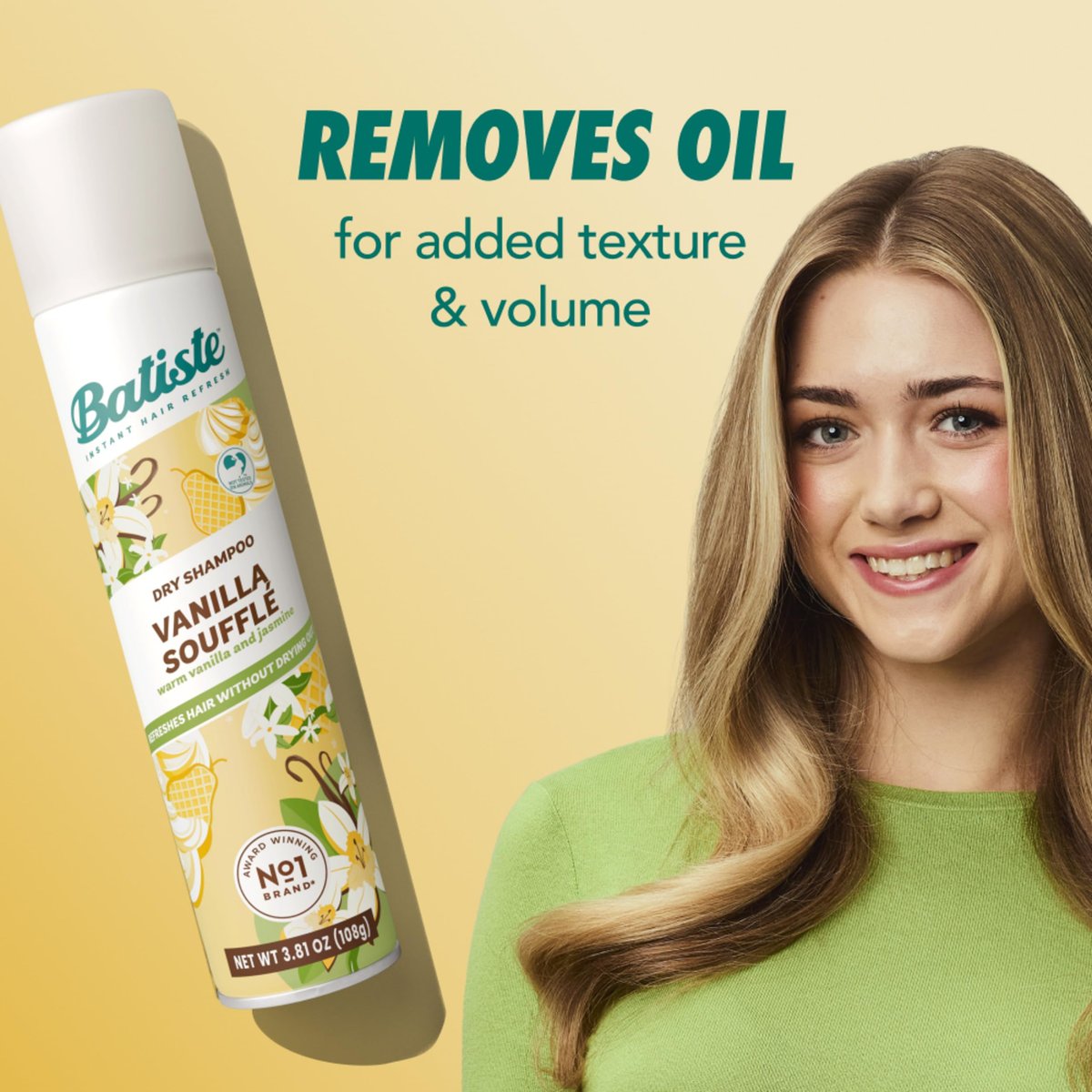 Batiste Dry Shampoo, Vanilla Souffle, 3.81 oz - Instantly Refresh Hair & Absorb Oil Between Washes - görsel 7