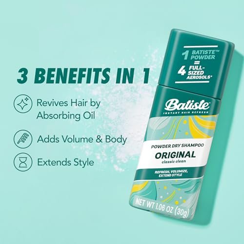 Batiste Powder Dry Shampoo – Original Scent, Oil-Absorbing, Non-Aerosol, TSA Compliant (1.06 oz) - görsel 13