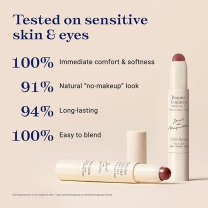 Embryolisse Color Balm 3-in-1 Stick, Mocha - Multi-Use Tint for Eyes, Lips & Cheeks, Hydrating Balm with Centella Asiatica & Aloe Vera, Vegan, Fragrance Free, 0.08 oz Avelisse