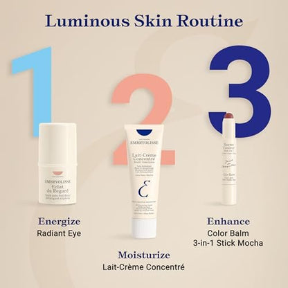 Embryolisse Color Balm 3-in-1 Stick, Mocha - Multi-Use Tint for Eyes, Lips & Cheeks, Hydrating Balm with Centella Asiatica & Aloe Vera, Vegan, Fragrance Free, 0.08 oz Avelisse