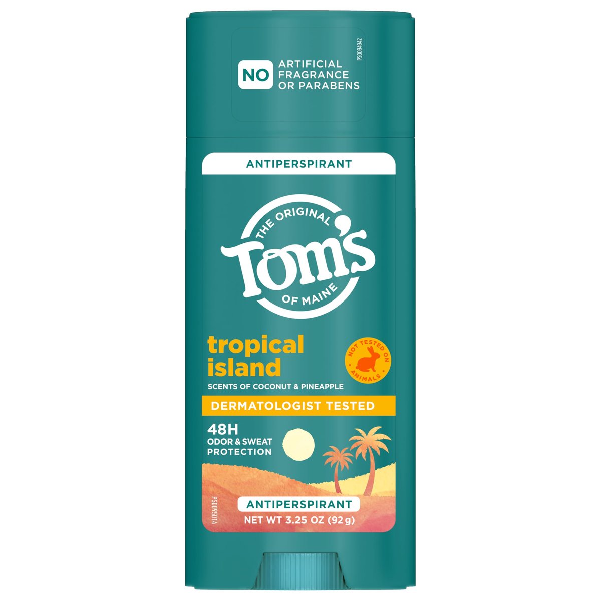 Tom's of Maine Tropical Island Antiperspirant for Men and Women, 48-Hour Odor and Sweat Protection, No Artificial Fragrances, Dyes, or Preservatives, Baking Soda Free, 3.25 oz - görsel 16