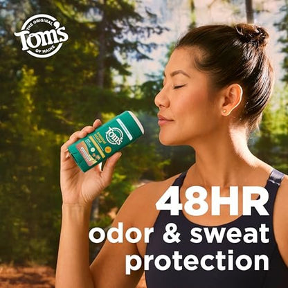 Tom's of Maine Tropical Island Antiperspirant for Men and Women, 48-Hour Odor and Sweat Protection, No Artificial Fragrances, Dyes, or Preservatives, Baking Soda Free, 3.25 oz