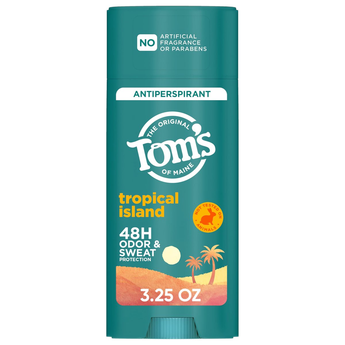 Tom's of Maine Tropical Island Antiperspirant for Men and Women, 48-Hour Odor and Sweat Protection, No Artificial Fragrances, Dyes, or Preservatives, Baking Soda Free, 3.25 oz - görsel 2