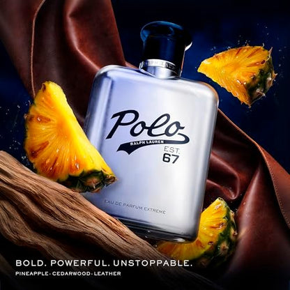 Ralph Lauren Polo 67 Extreme Men's Eau de Parfum - Gourmand Scent with Caramelized Pineapple, Cedarwood & Leather Accords - 4.2 Fl Oz Avelisse