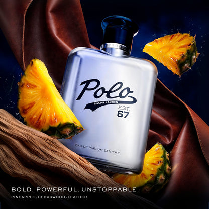 Ralph Lauren Polo 67 Extreme Men's Eau de Parfum - Gourmand Scent with Caramelized Pineapple, Cedarwood & Leather Accords - 4.2 Fl Oz Avelisse
