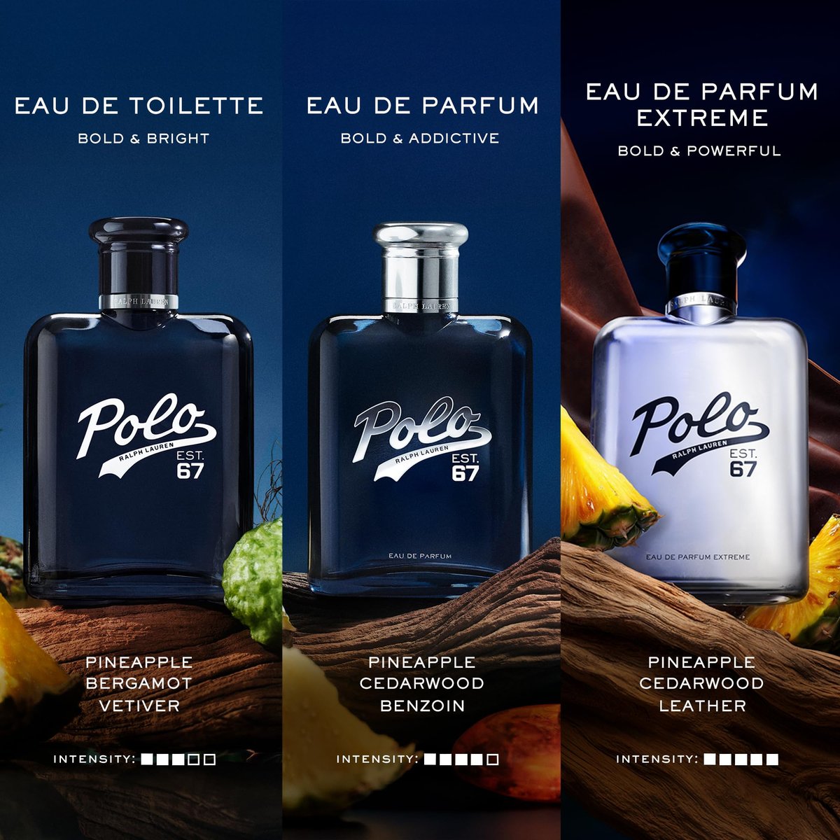 Ralph Lauren Polo 67 Extreme Men's Eau de Parfum - Gourmand Scent with Caramelized Pineapple, Cedarwood & Leather Accords - 4.2 Fl Oz Avelisse