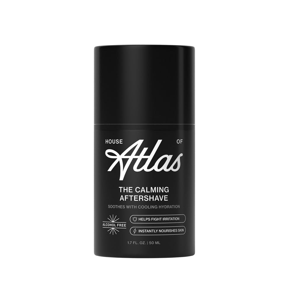 House of Atlas Calming Aftershave for Men – Alcohol-Free Hydrating Post-Shave Lotion with Aloe, Chamomile & Witch Hazel, 1.7 Fl Oz - görsel 1