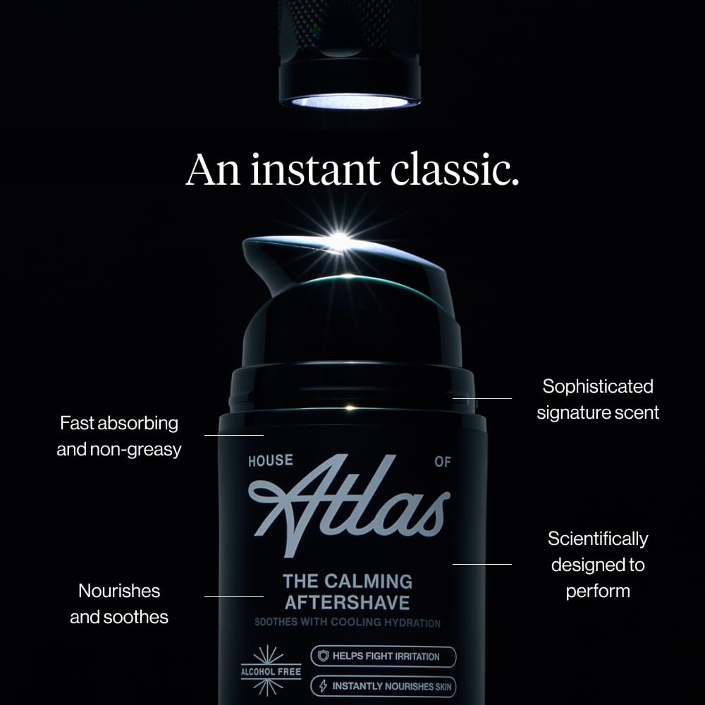 House of Atlas Calming Aftershave for Men – Alcohol-Free Hydrating Post-Shave Lotion with Aloe, Chamomile & Witch Hazel, 1.7 Fl Oz - görsel 5