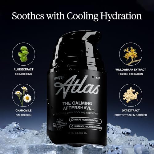 House of Atlas Calming Aftershave for Men – Alcohol-Free Hydrating Post-Shave Lotion with Aloe, Chamomile & Witch Hazel, 1.7 Fl Oz - görsel 8