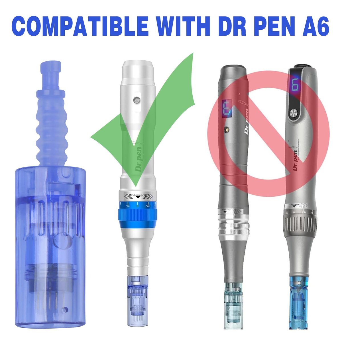 20-Pack Microneedling Pen Cartridges for Dr. Pen A6 – 0.25mm 24-Pin Needles, Easy Home Use Avelisse