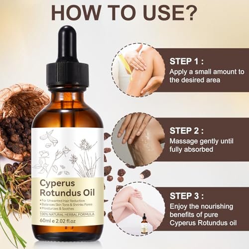 NIFEISHI Cyperus Rotundus Oil for Hair Removal – Natural Formula to Reduce Unwanted Body Hair Growth, Shrink Pores, Moisturize & Soothe Skin – Gentle & Suitable for All Skin Types – 2.02 Fl Oz / 60ml - görsel 12