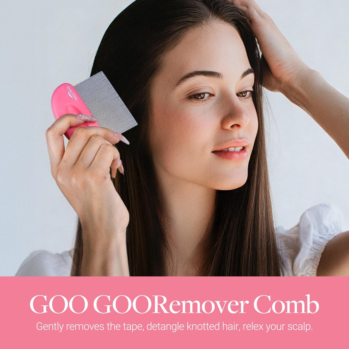 GOO GOO Tape Remover Comb - Professional Stainless Steel Tape in Hair Extensions Removal Tool with Metal Teeth Comb for Effective Adhesive Clean and Hair Damage Reduction - görsel 11