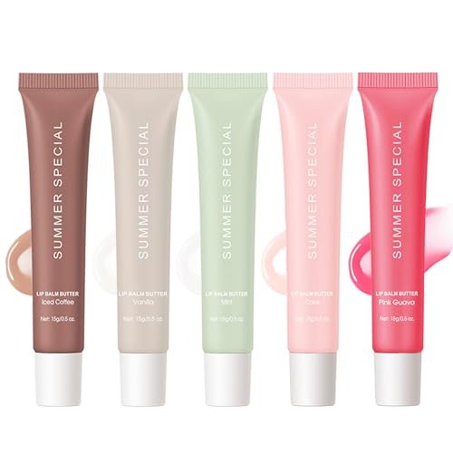 Summer Special Lip Balm Butter Set - 5-Piece Natural Shea Butter & Avocado Oil Hydrating Lip Care Gift Set - görsel 2