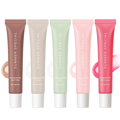 Summer Special Lip Balm Butter Set - 5-Piece Natural Shea Butter & Avocado Oil Hydrating Lip Care Gift Set