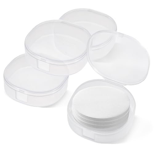 TAHULIK 4-Pack Cotton Round Holder – Plastic Cosmetic Pads Dispenser, Portable Travel Square Container for Removing Balls - görsel 2