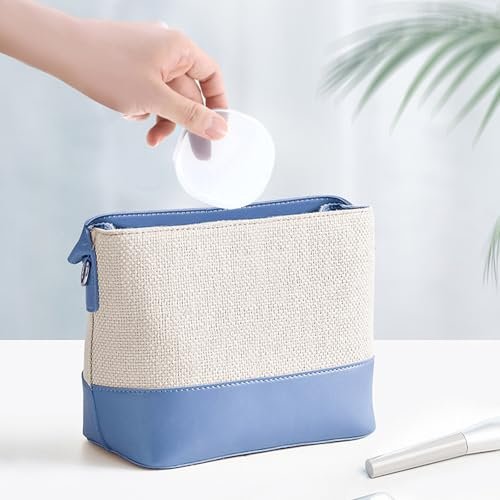 TAHULIK 4-Pack Cotton Round Holder – Plastic Cosmetic Pads Dispenser, Portable Travel Square Container for Removing Balls - görsel 12