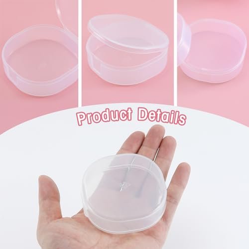 TAHULIK 4-Pack Cotton Round Holder – Plastic Cosmetic Pads Dispenser, Portable Travel Square Container for Removing Balls - görsel 6