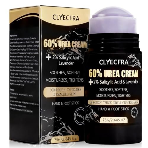 8-in-1 60% Urea Balm with 2% Salicylic Acid & Lavender - Maximum Strength Hand & Foot Stick for Rough, Dry, Thick & Cracked Skin, Callus Remover, Deep Hydration (75g) Avelisse