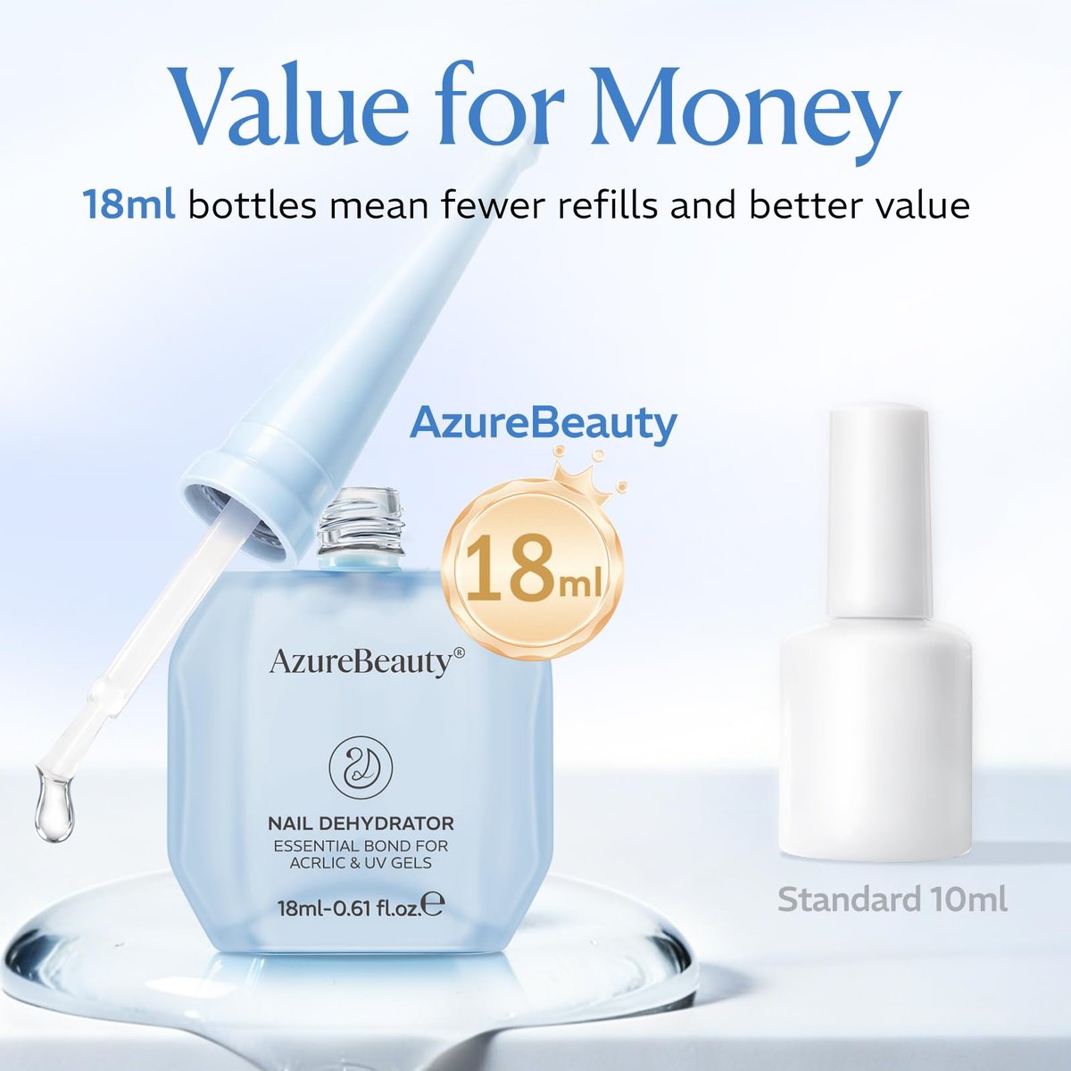 AZUREBEAUTY 18ml Nail Dehydrator and Primer – Acid-Free & Hema-Free Nail Prep Kit for Long-Lasting Gel Polish & Acrylic - görsel 11