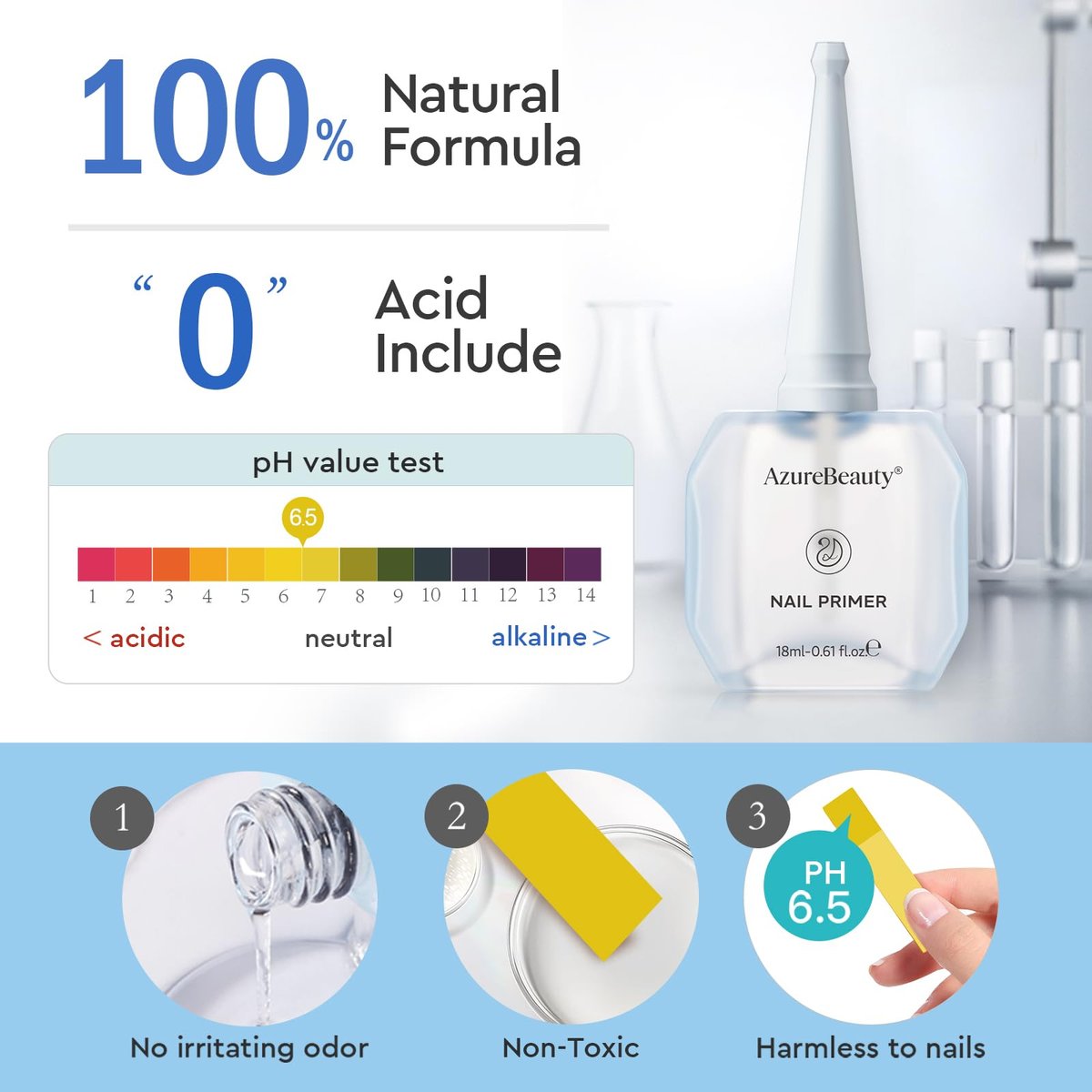 AZUREBEAUTY 18ml Nail Dehydrator and Primer – Acid-Free & Hema-Free Nail Prep Kit for Long-Lasting Gel Polish & Acrylic - görsel 9