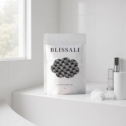 Blissal Exfoliating Shower Towel (2-Pack) - Deep Exfoliating, Soft & Gentle, Quick-Drying Body Scrub Towel - 48 Inches, Black Avelisse