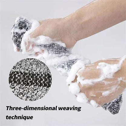 Blissal Exfoliating Shower Towel (2-Pack) - Deep Exfoliating, Soft & Gentle, Quick-Drying Body Scrub Towel - 48 Inches, Black Avelisse