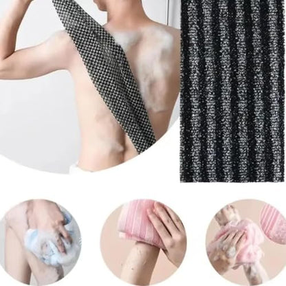 Blissal Exfoliating Shower Towel (2-Pack) - Deep Exfoliating, Soft & Gentle, Quick-Drying Body Scrub Towel - 48 Inches, Black Avelisse