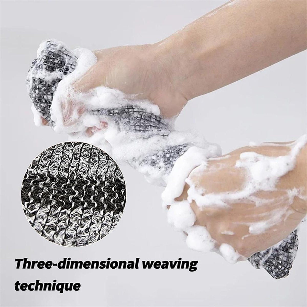 Blissal Exfoliating Shower Towel (2-Pack) - Deep Exfoliating, Soft & Gentle, Quick-Drying Body Scrub Towel - 48 Inches, Black Avelisse