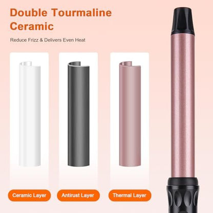 MCODON 1 Inch Curling Wand - Tourmaline Ceramic Barrel, Clamp-Free, Adjustable Temperature, Dual Voltage Professional Hair Curler for Medium to Long Hair Avelisse