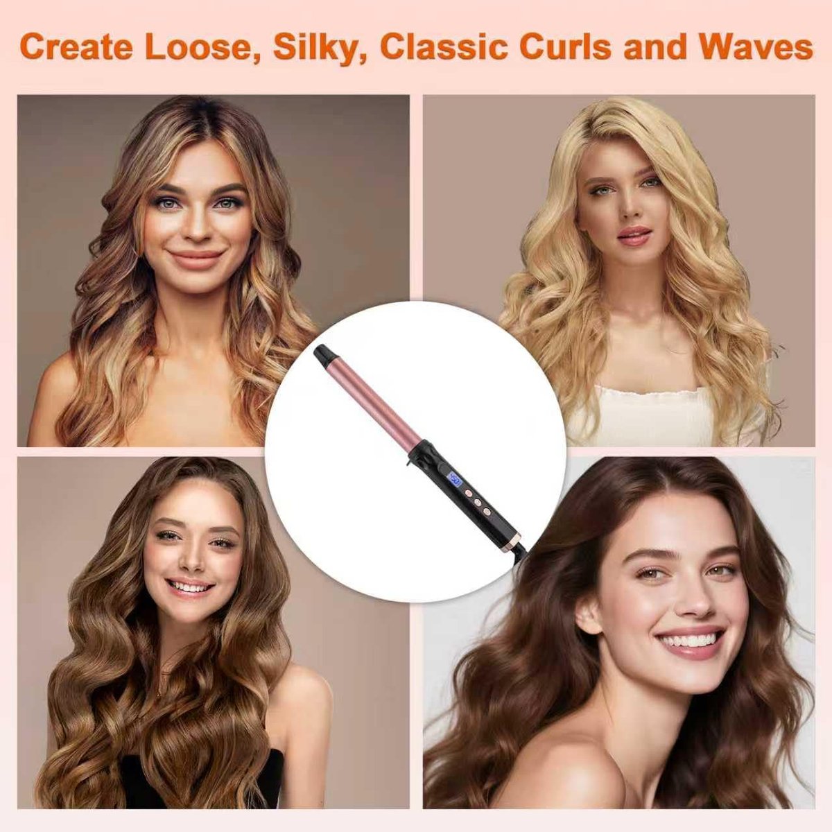 MCODON 1 Inch Curling Wand - Tourmaline Ceramic Barrel, Clamp-Free, Adjustable Temperature, Dual Voltage Professional Hair Curler for Medium to Long Hair Avelisse