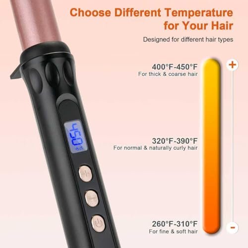 MCODON 1 Inch Curling Wand - Tourmaline Ceramic Barrel, Clamp-Free, Adjustable Temperature, Dual Voltage Professional Hair Curler for Medium to Long Hair Avelisse
