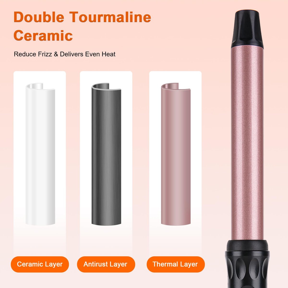MCODON 1 Inch Curling Wand - Tourmaline Ceramic Barrel, Clamp-Free, Adjustable Temperature, Dual Voltage Professional Hair Curler for Medium to Long Hair Avelisse
