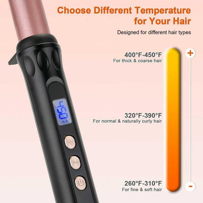 MCODON 1 Inch Curling Wand - Tourmaline Ceramic Barrel, Clamp-Free, Adjustable Temperature, Dual Voltage Professional Hair Curler for Medium to Long Hair Avelisse