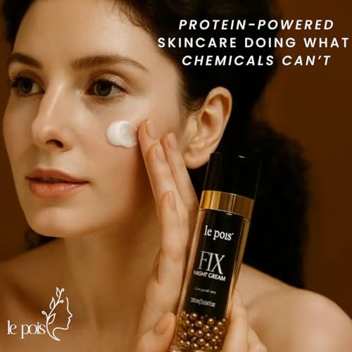 Le Pois FIX Night Cream – Anti-Aging Firming Wrinkle-Smoothing Night Moisturizer for Women, Overnight Hydrating Cream with Plant-Based Pea Protein for Dry Sensitive Skin, 1.02 oz Avelisse