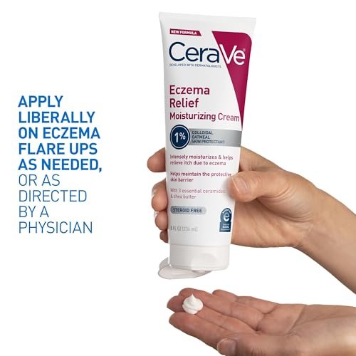 CeraVe Eczema Relief Moisturizing Cream with Colloidal Oatmeal, Shea Butter & Vitamin E – Steroid Free & Paraben Free, 8 oz - görsel 11