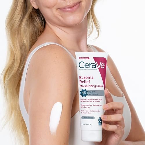 CeraVe Eczema Relief Moisturizing Cream with Colloidal Oatmeal, Shea Butter & Vitamin E – Steroid Free & Paraben Free, 8 oz - görsel 15
