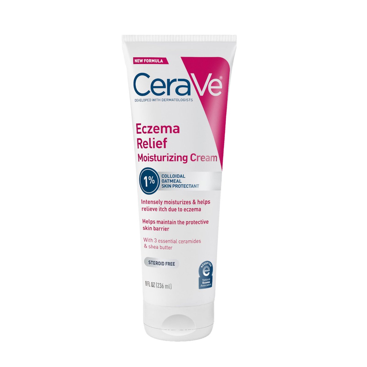 CeraVe Eczema Relief Moisturizing Cream with Colloidal Oatmeal, Shea Butter & Vitamin E – Steroid Free & Paraben Free, 8 oz - görsel 2