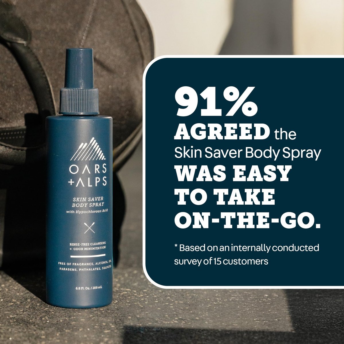 Oars + Alps Skin Saver Body Spray with Hypochlorous Acid - Eliminates Odors, Freshens & Soothes Irritation & Redness - Use After Workouts, Traveling & Post Shave - Safe & Clean Ingredients - 6.8oz Avelisse