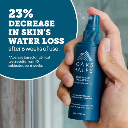 Oars + Alps Skin Saver Facial Spray for Sensitive Skin – Hypochlorous Acid Face Mist for Breakouts, Acne, Redness, Itching, & Rashes – Safe, Clean Ingredients – 3.4 oz Avelisse