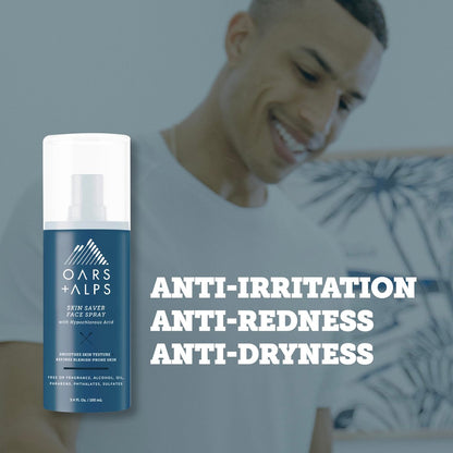 Oars + Alps Skin Saver Facial Spray for Sensitive Skin – Hypochlorous Acid Face Mist for Breakouts, Acne, Redness, Itching, & Rashes – Safe, Clean Ingredients – 3.4 oz Avelisse