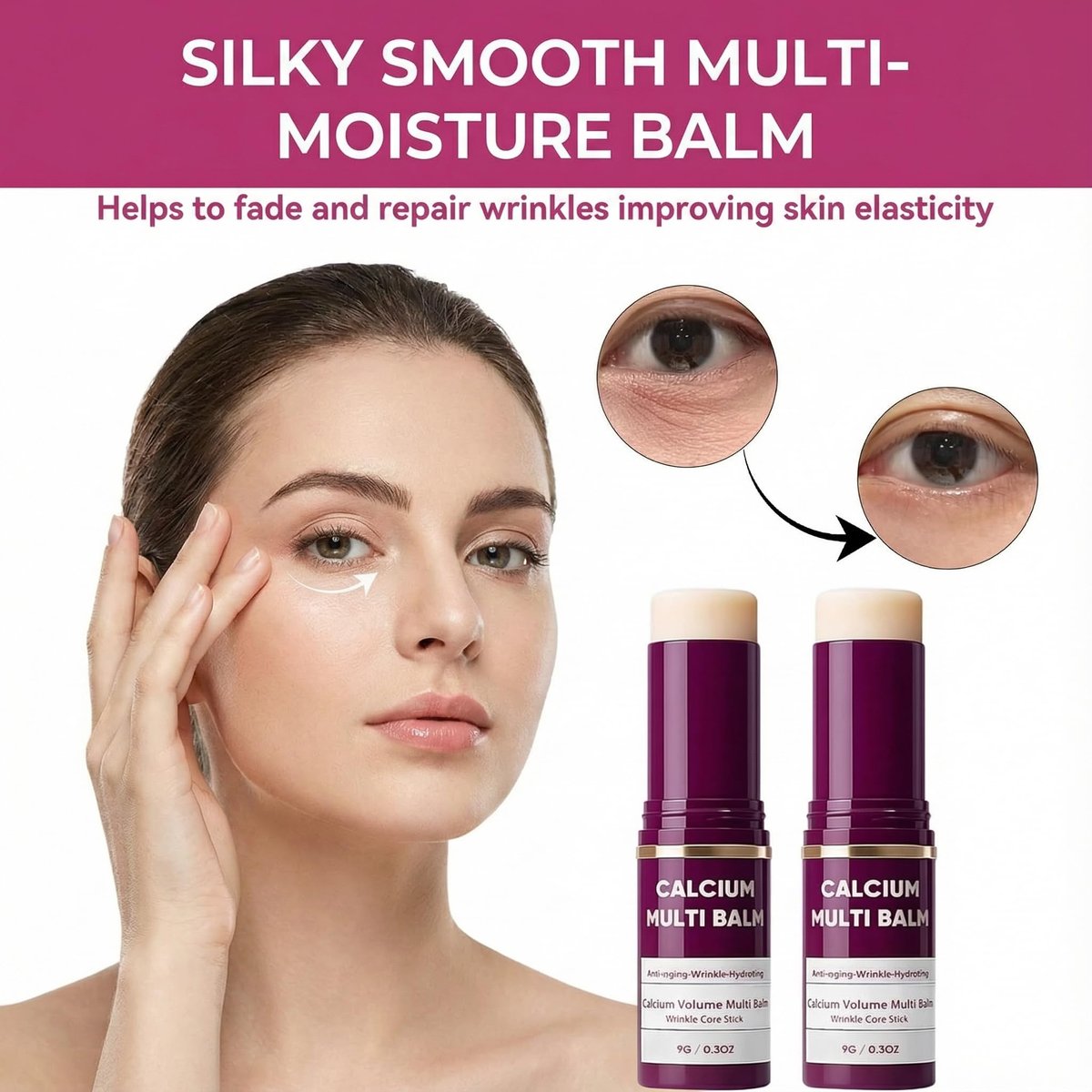 2 PCS Calcium Multi Balm Stick - Anti-Aging Collagen Firming Treatment for Face, Eyes, Neck with Vitamin D - görsel 3
